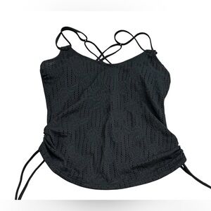 Women's Scoop Neck Adjustable Tankini Top NINETY NINE Black Size S